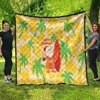 Aloha Hawaii Christmas Quilt Mele Kalikimaka Funny Santa Palaka Quilt Motifs - Polynesian Pride