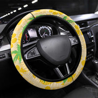 Aloha Hawaii Christmas Steering Wheel Cover Mele Kalikimaka Funny Santa Palaka Quilt Motifs - Polynesian Pride