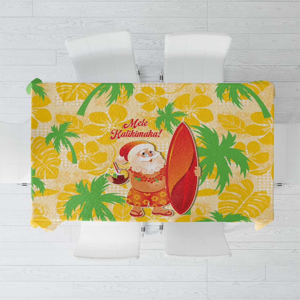 Aloha Hawaii Christmas Tablecloth Mele Kalikimaka Funny Santa Palaka Quilt Motifs - Polynesian Pride