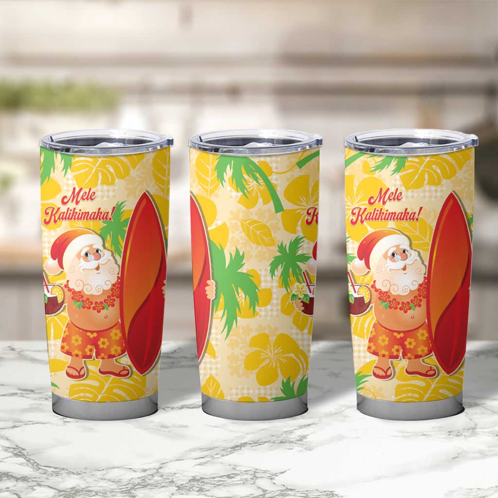 Aloha Hawaii Christmas Tumbler Cup Mele Kalikimaka Funny Santa Palaka Quilt Motifs - Polynesian Pride