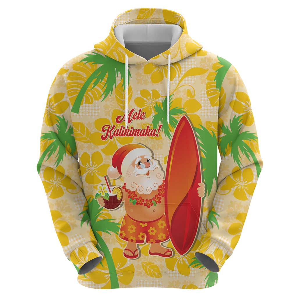 Aloha Hawaii Christmas Zip Hoodie Mele Kalikimaka Funny Santa Palaka Quilt Motifs - Polynesian Pride