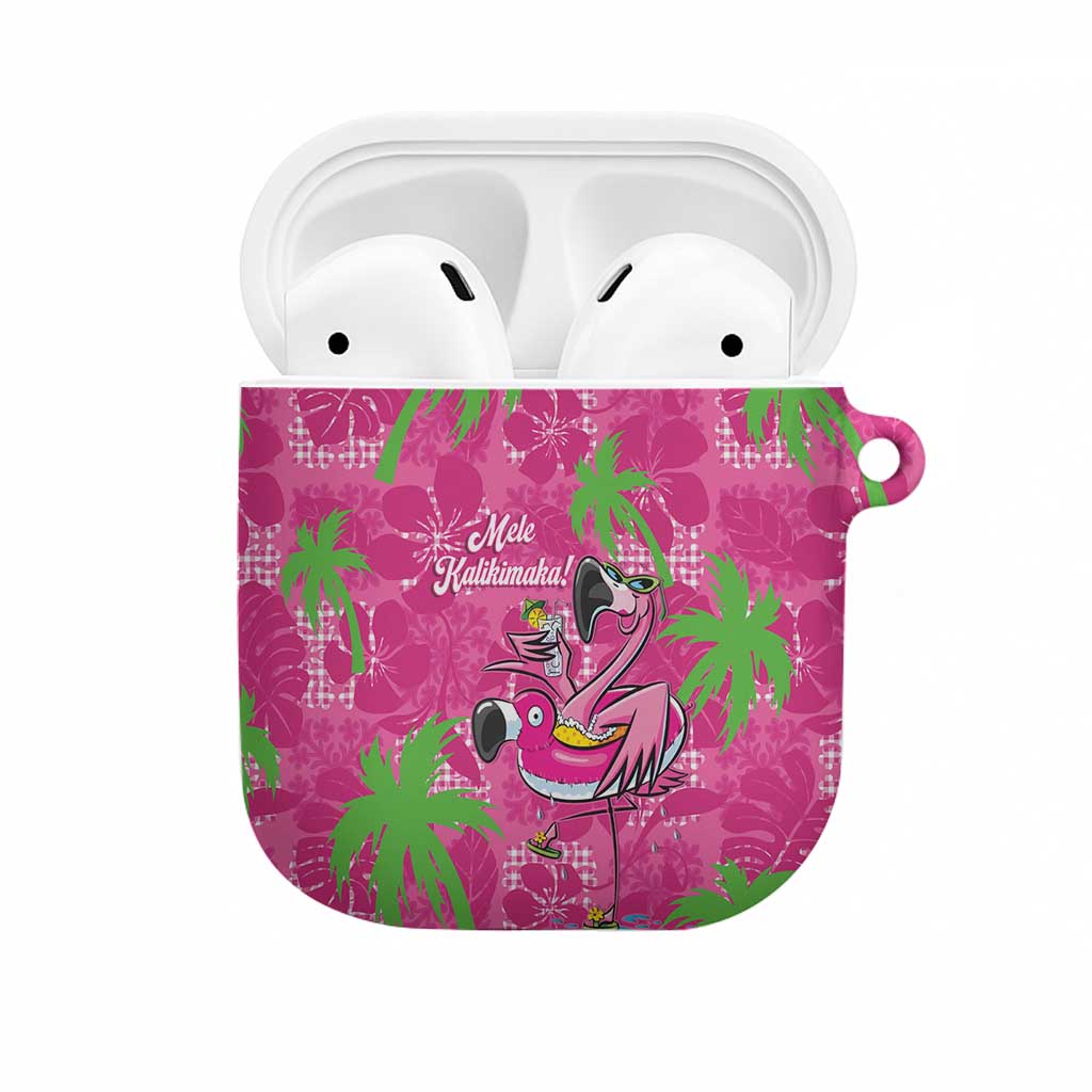 Aloha Hawaii Christmas AirPods Case Mele Kalikimaka Chill Flamingo Palaka Quilt Motifs - Polynesian Pride