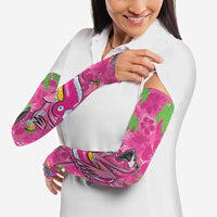 Aloha Hawaii Christmas Arm Sleeves Mele Kalikimaka Chill Flamingo Palaka Quilt Motifs - Polynesian Pride