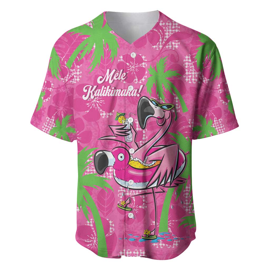 Aloha Hawaii Christmas Baseball Jersey Mele Kalikimaka Chill Flamingo Palaka Quilt Motifs - Polynesian Pride