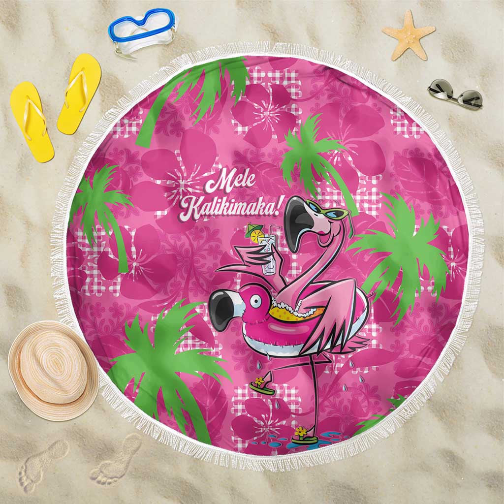 Aloha Hawaii Christmas Beach Blanket Mele Kalikimaka Chill Flamingo Palaka Quilt Motifs - Polynesian Pride