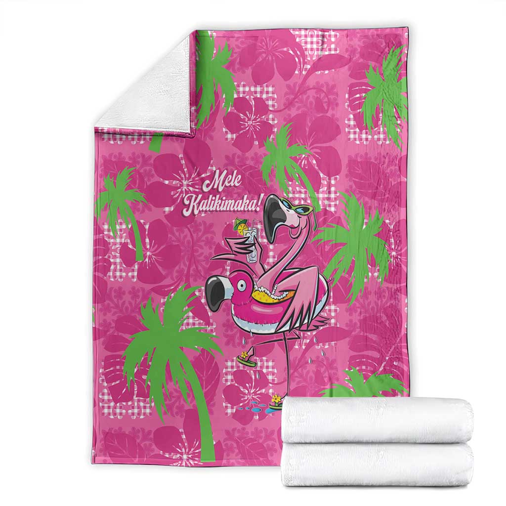 Aloha Hawaii Christmas Blanket Mele Kalikimaka Chill Flamingo Palaka Quilt Motifs - Polynesian Pride