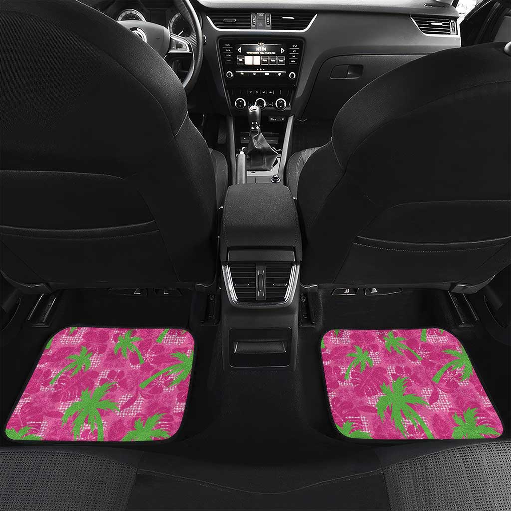 Aloha Hawaii Christmas Car Mats Mele Kalikimaka Chill Flamingo Palaka Quilt Motifs - Polynesian Pride