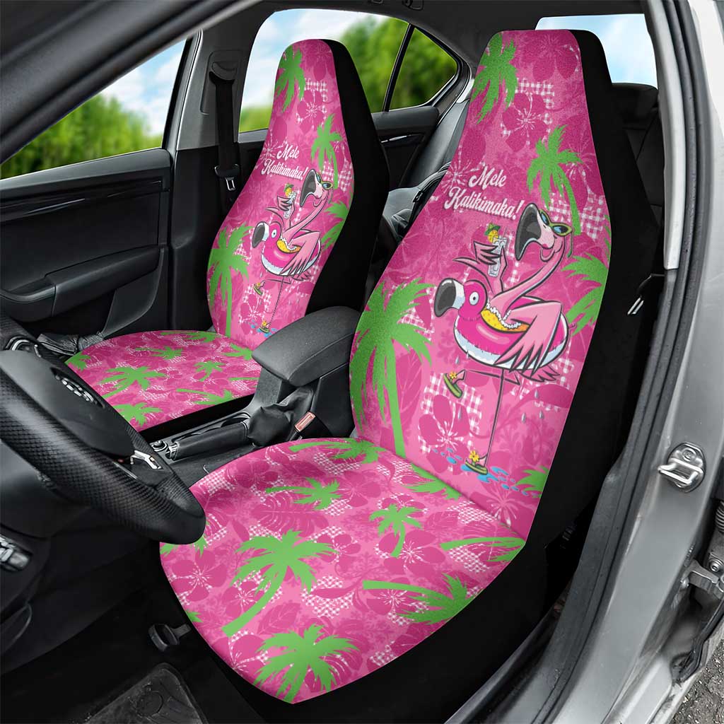 Aloha Hawaii Christmas Car Seat Cover Mele Kalikimaka Chill Flamingo Palaka Quilt Motifs - Polynesian Pride