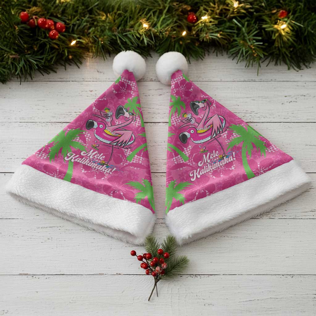 Aloha Hawaii Christmas Santa Hat Mele Kalikimaka Chill Flamingo Palaka Quilt Motifs - Polynesian Pride