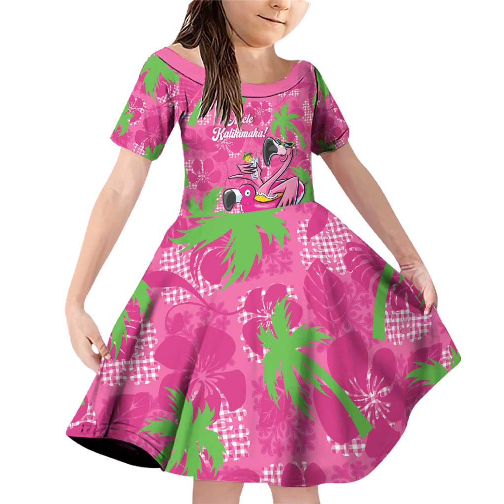 Aloha Hawaii Christmas Family Matching Off Shoulder Short Dress and Hawaiian Shirt Mele Kalikimaka Chill Flamingo Palaka Quilt Motifs - Polynesian Pride