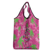 Aloha Hawaii Christmas Grocery Bag Mele Kalikimaka Chill Flamingo Palaka Quilt Motifs - Polynesian Pride