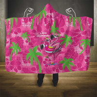 Aloha Hawaii Christmas Hooded Blanket Mele Kalikimaka Chill Flamingo Palaka Quilt Motifs - Polynesian Pride