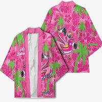 Aloha Hawaii Christmas Kimono Mele Kalikimaka Chill Flamingo Palaka Quilt Motifs - Polynesian Pride