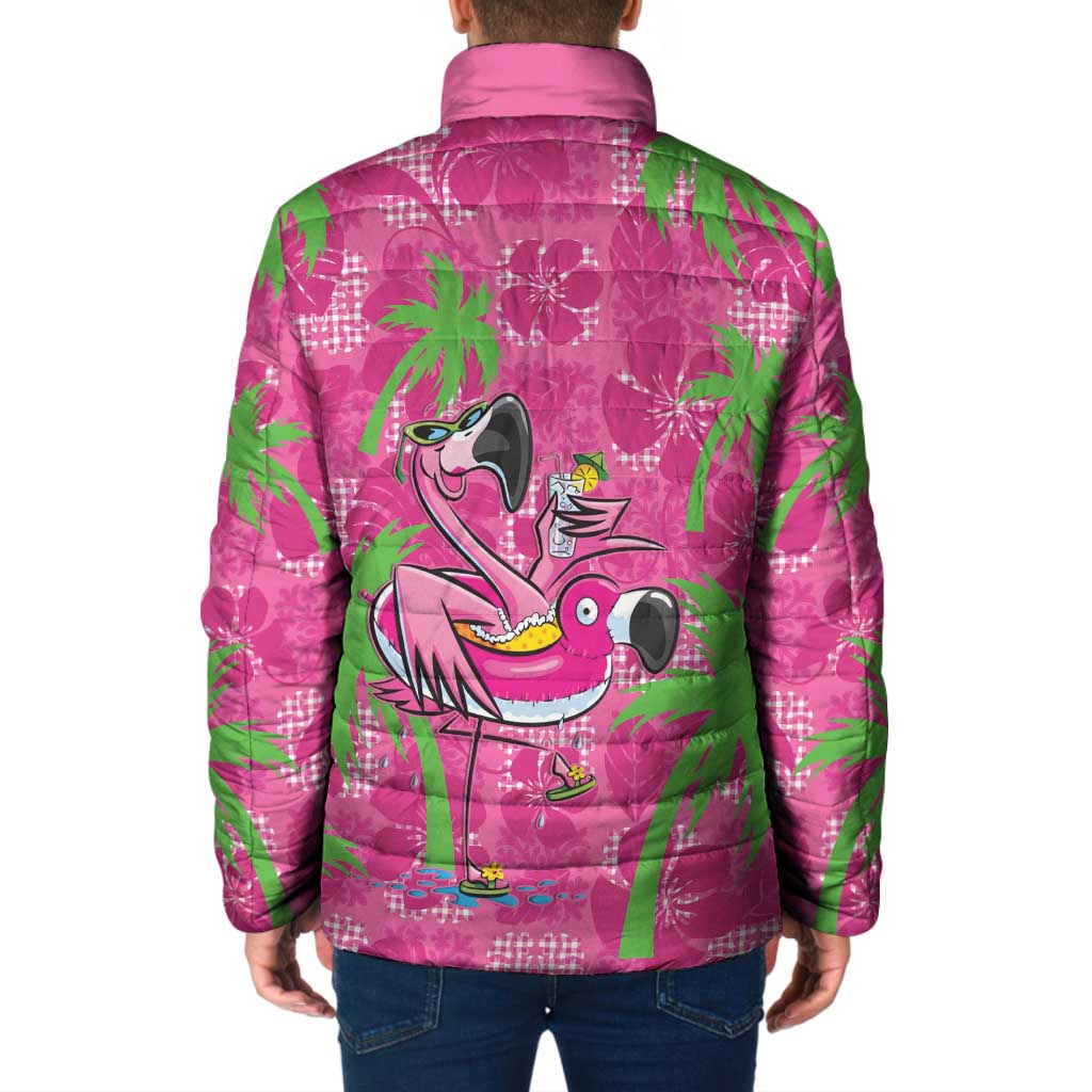 Aloha Hawaii Christmas Padded Jacket Mele Kalikimaka Chill Flamingo Palaka Quilt Motifs - Polynesian Pride