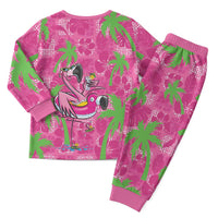 Aloha Hawaii Christmas Pajama Set Mele Kalikimaka Chill Flamingo Palaka Quilt Motifs - Polynesian Pride