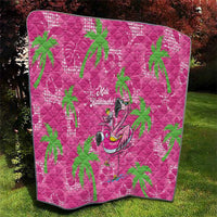 Aloha Hawaii Christmas Quilt Mele Kalikimaka Chill Flamingo Palaka Quilt Motifs - Polynesian Pride