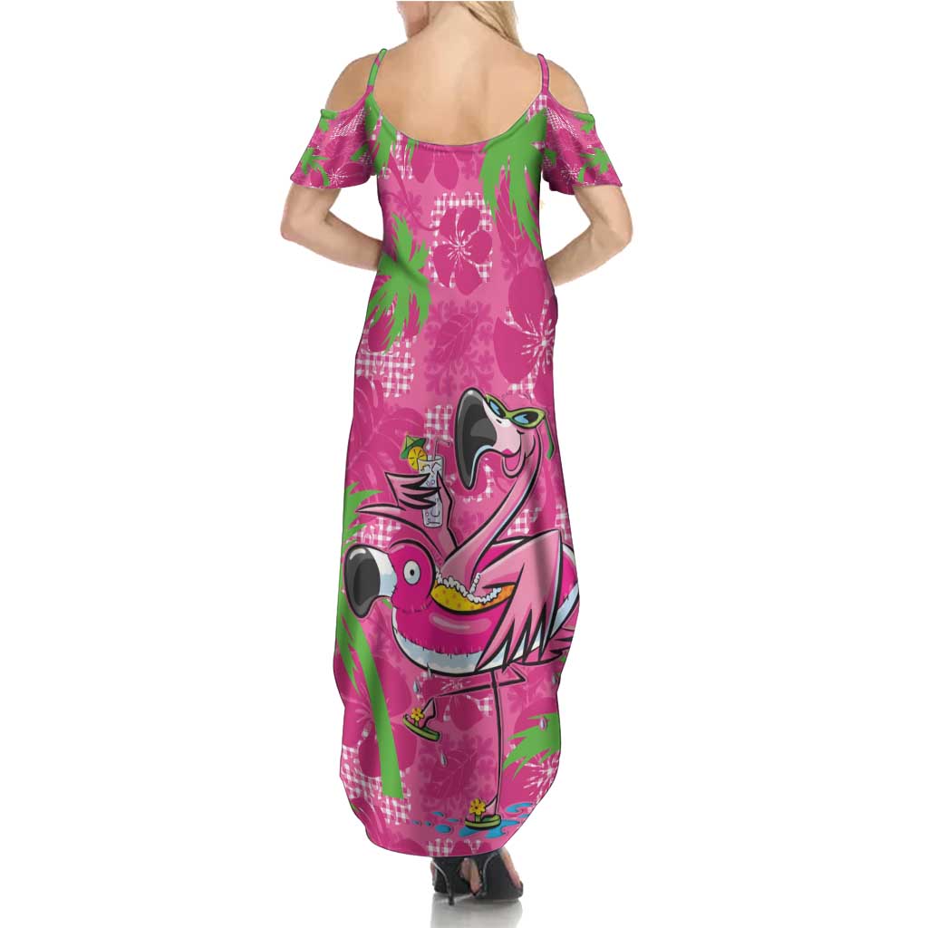 Aloha Hawaii Christmas Summer Maxi Dress Mele Kalikimaka Chill Flamingo Palaka Quilt Motifs - Polynesian Pride