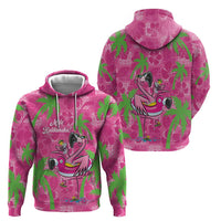 Aloha Hawaii Christmas Zip Hoodie Mele Kalikimaka Chill Flamingo Palaka Quilt Motifs - Polynesian Pride