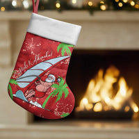 Aloha Hawaii Christmas Stocking Mele Kalikimaka Windsurfing Santa Palaka Quilt Motifs - Polynesian Pride
