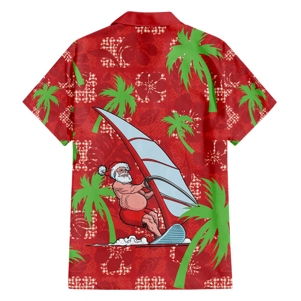 Aloha Hawaii Christmas Family Matching Tank Maxi Dress and Hawaiian Shirt Mele Kalikimaka Windsurfing Santa Palaka Quilt Motifs - Polynesian Pride
