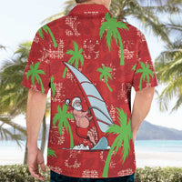 Aloha Hawaii Christmas Hawaiian Shirt Mele Kalikimaka Windsurfing Santa Palaka Quilt Motifs - Polynesian Pride