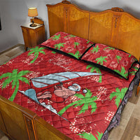 Aloha Hawaii Christmas Quilt Bed Set Mele Kalikimaka Windsurfing Santa Palaka Quilt Motifs - Polynesian Pride