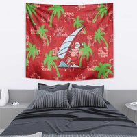 Aloha Hawaii Christmas Tapestry Mele Kalikimaka Windsurfing Santa Palaka Quilt Motifs - Polynesian Pride