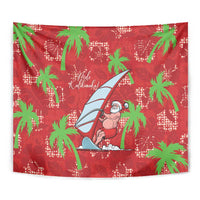 Aloha Hawaii Christmas Tapestry Mele Kalikimaka Windsurfing Santa Palaka Quilt Motifs - Polynesian Pride