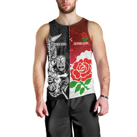 New Zealand And England Rugby Men Tank Top 2023 World Cup All Black Combine Red Roses LT14 - Polynesian Pride
