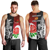 New Zealand And England Rugby Men Tank Top 2023 World Cup All Black Combine Red Roses LT14 - Polynesian Pride