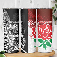 New Zealand And England Rugby Skinny Tumbler World Cup All Black Combine Red Roses