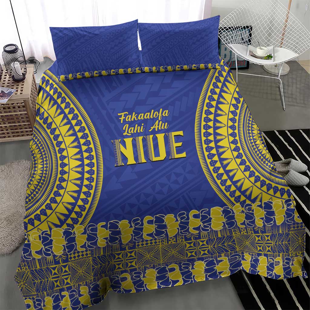 Fakaalofa Lahi Atu Niue Bedding Set Siapo Pattern With Puakenikeni