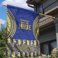 Fakaalofa Lahi Atu Niue Garden Flag Siapo Pattern With Puakenikeni LT14 - Polynesian Pride