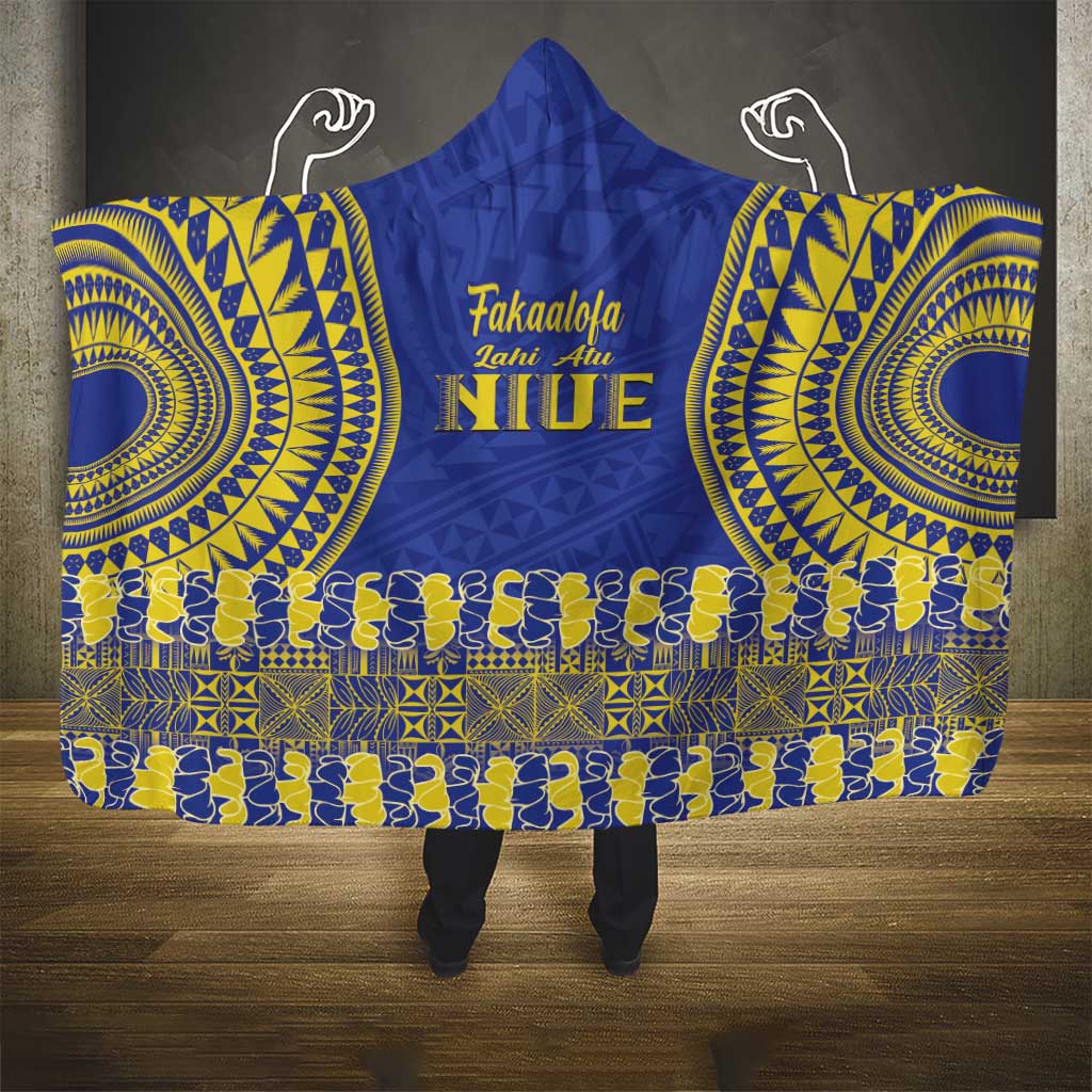 Fakaalofa Lahi Atu Niue Hooded Blanket Siapo Pattern With Puakenikeni LT14 - Polynesian Pride