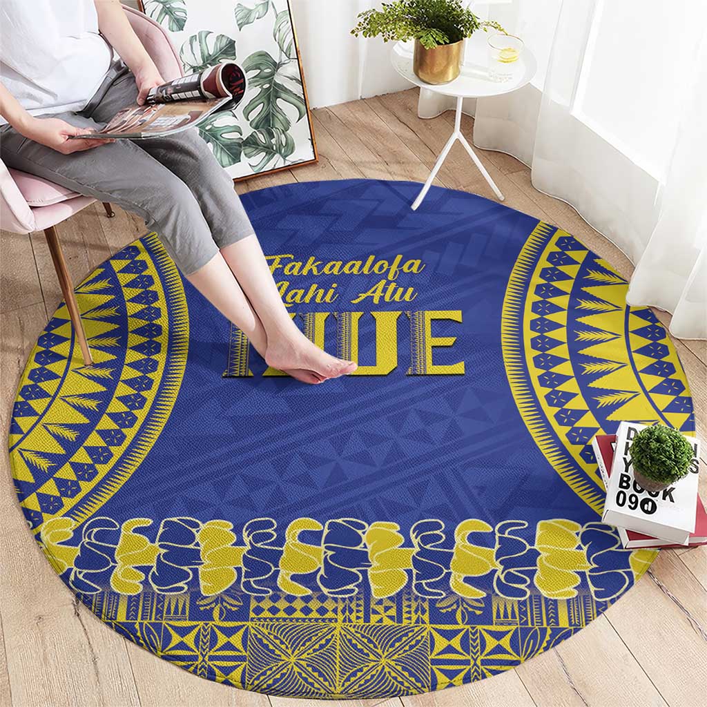 Fakaalofa Lahi Atu Niue Round Carpet Siapo Pattern With Puakenikeni LT14 - Polynesian Pride