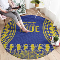 Fakaalofa Lahi Atu Niue Round Carpet Siapo Pattern With Puakenikeni LT14 - Polynesian Pride
