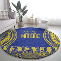 Fakaalofa Lahi Atu Niue Round Carpet Siapo Pattern With Puakenikeni LT14 - Polynesian Pride