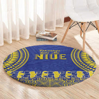 Fakaalofa Lahi Atu Niue Round Carpet Siapo Pattern With Puakenikeni LT14 - Polynesian Pride