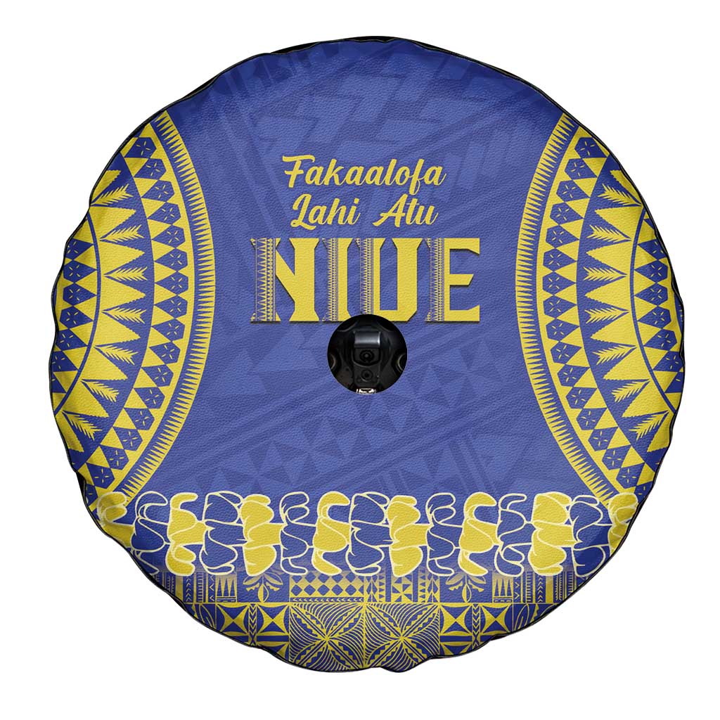 Fakaalofa Lahi Atu Niue Spare Tire Cover Siapo Pattern With Puakenikeni LT14 - Polynesian Pride