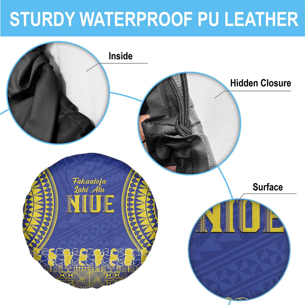 Fakaalofa Lahi Atu Niue Spare Tire Cover Siapo Pattern With Puakenikeni LT14 - Polynesian Pride