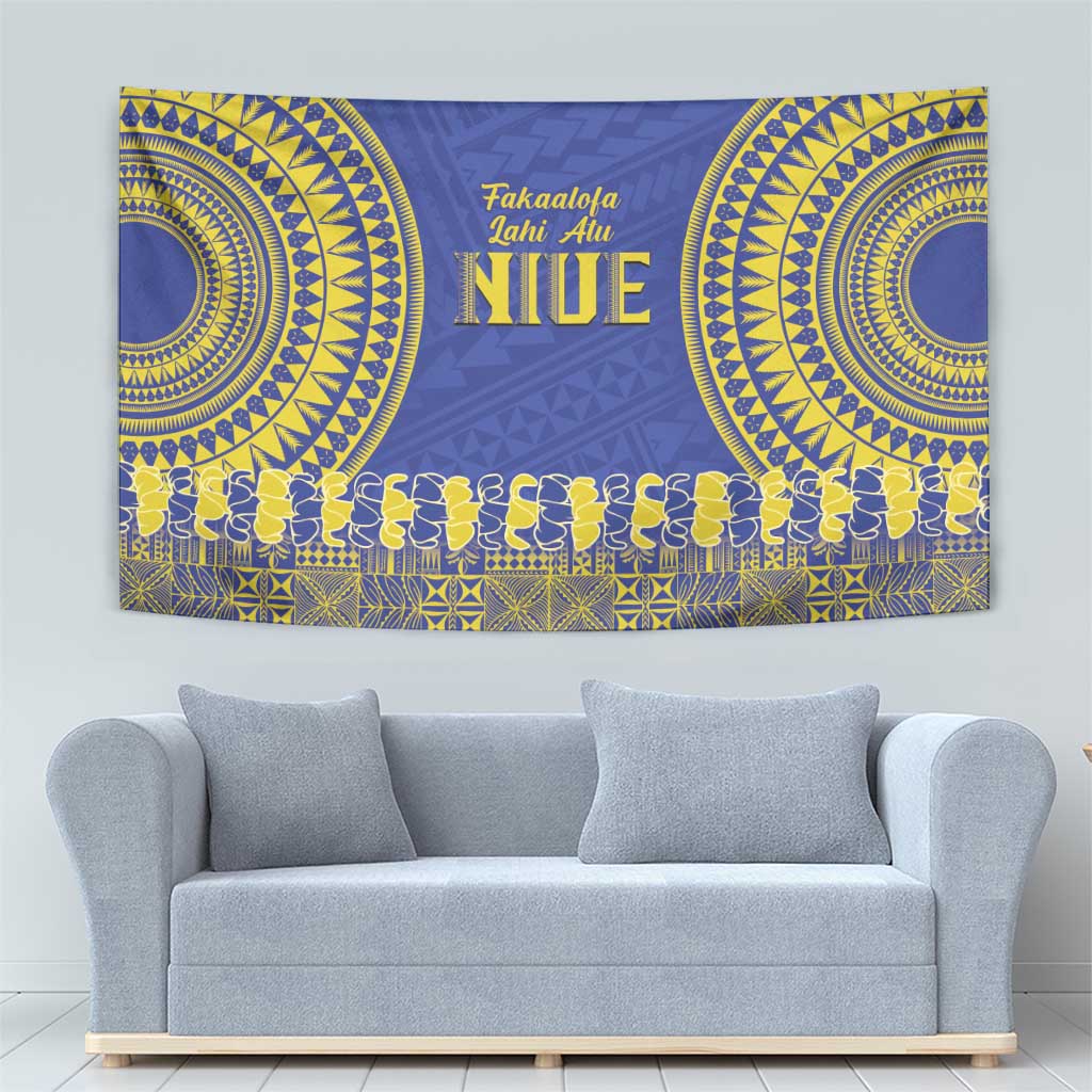 Fakaalofa Lahi Atu Niue Tapestry Siapo Pattern With Puakenikeni LT14 - Polynesian Pride