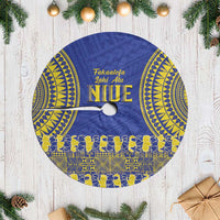 Fakaalofa Lahi Atu Niue Tree Skirt Siapo Pattern With Puakenikeni LT14 Casual Blue - Polynesian Pride