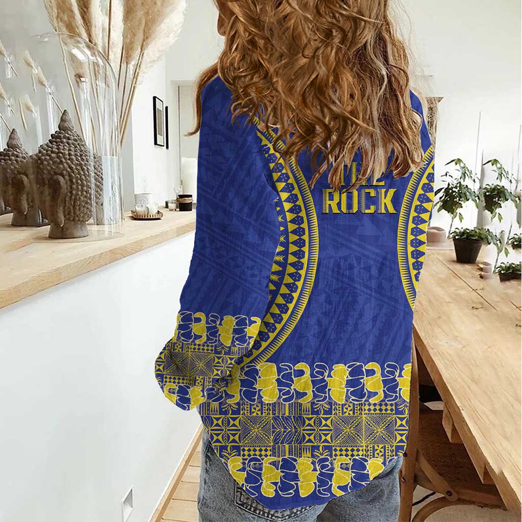 Fakaalofa Lahi Atu Niue Women Casual Shirt Siapo Pattern With Puakenikeni