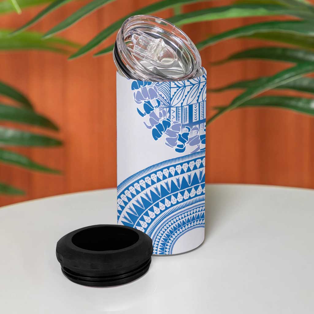 Niue Language Week 4 in 1 Can Cooler Tumbler The Rock Coconut Crab - Siapo Blue Pastel