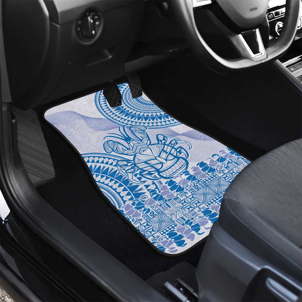 Niue Language Week Car Mats The Rock Coconut Crab - Siapo Blue Pastel