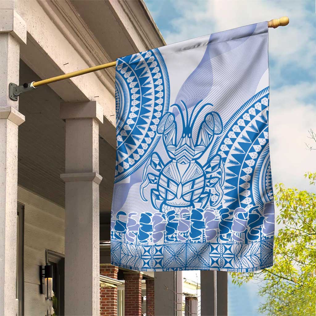 Niue Language Week Garden Flag The Rock Coconut Crab - Siapo Blue Pastel