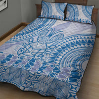 Niue Language Week Quilt Bed Set The Rock Coconut Crab - Siapo Blue Pastel