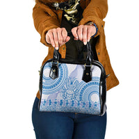 Niue Language Week Shoulder Handbag The Rock Coconut Crab - Siapo Blue Pastel LT14 One Size Blue - Polynesian Pride