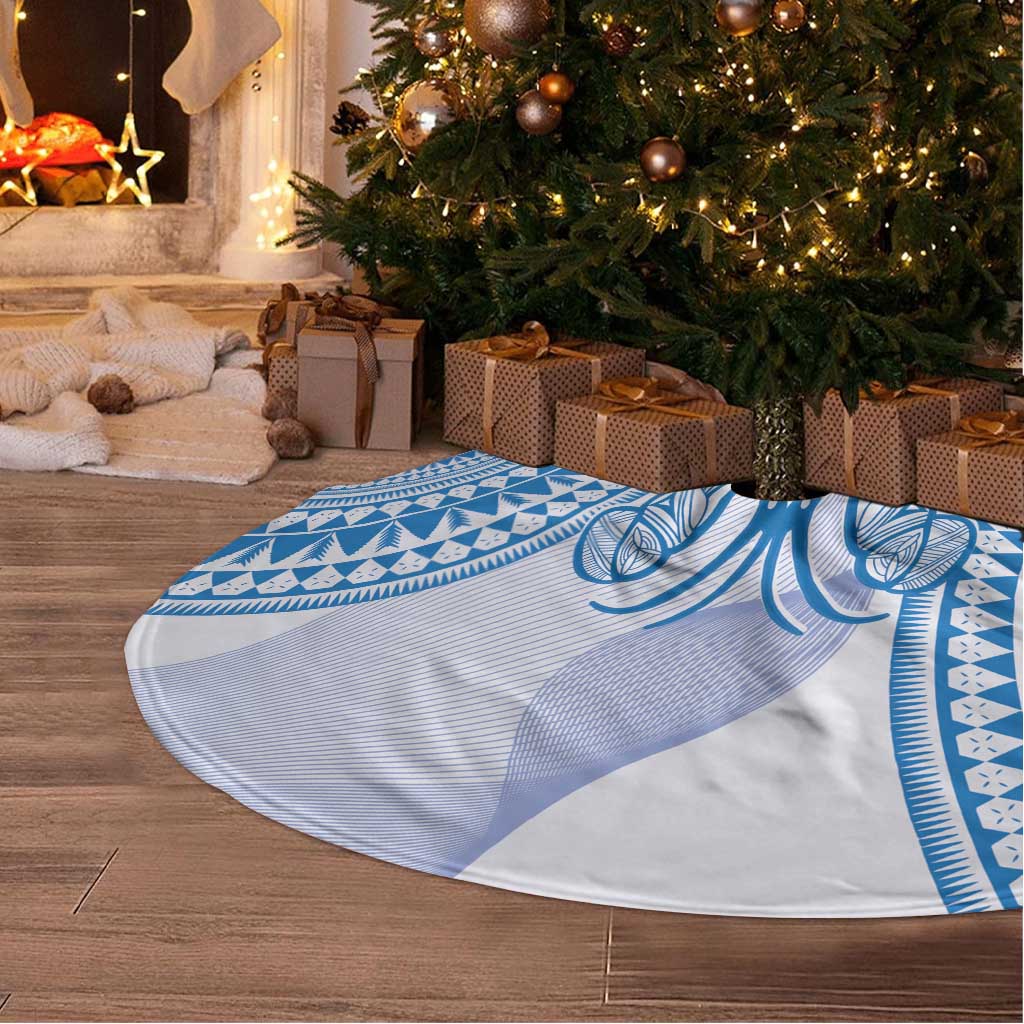 Niue Language Week Tree Skirt The Rock Coconut Crab - Siapo Blue Pastel LT14 - Polynesian Pride