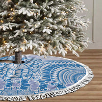 Niue Language Week Tree Skirt The Rock Coconut Crab - Siapo Blue Pastel LT14 - Polynesian Pride